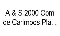Logo A & S 2000 Com de Carimbos Placas Brindes Pres em Centro