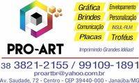 Logo Pró-Art Brindes Gráfica e Insul-film em Esplanada