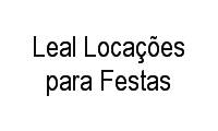 Logo Leal Locações para Festas em Rodoviário