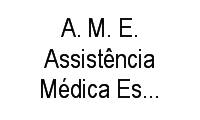 Logo A. M. E. Assistência Médica Especializada em Cruzeiro Velho